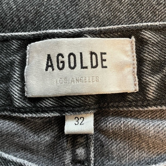 AGOLDE Wyman Mid Rise Straight Leg Vintage Ankle Faded Black Denim Jean Size 32 - Picture 9 of 12